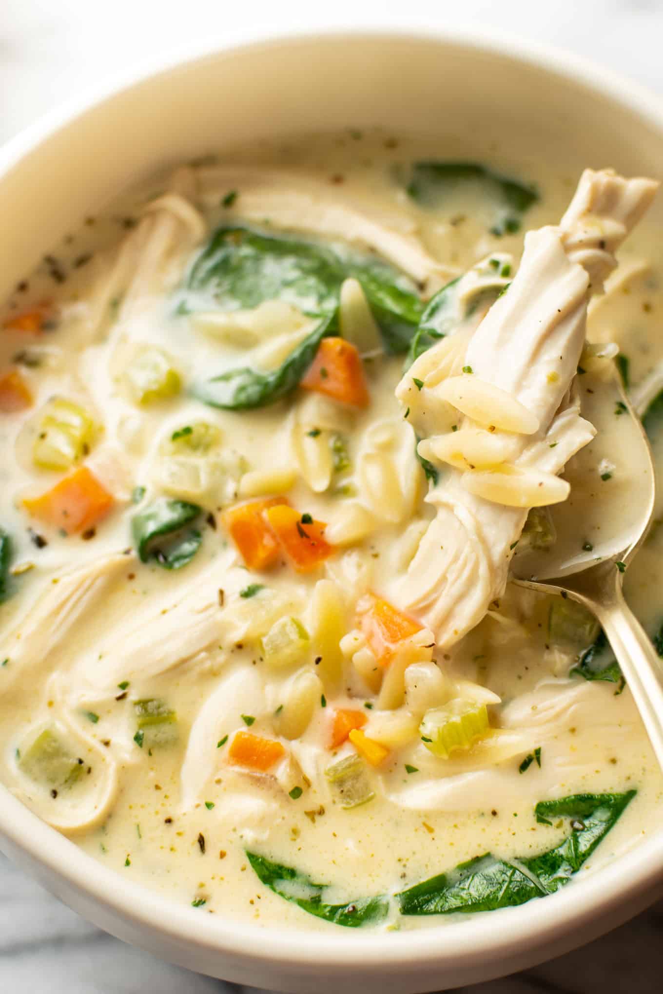 Creamy Lemon Chicken Orzo Soup