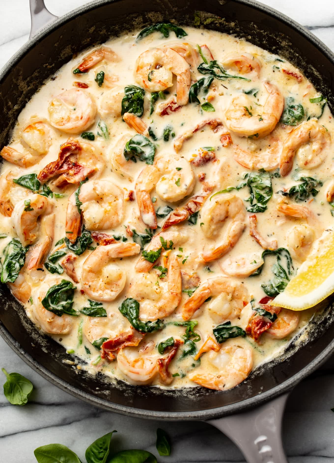 Tuscan Garlic Shrimp {Paleo, Whole30}