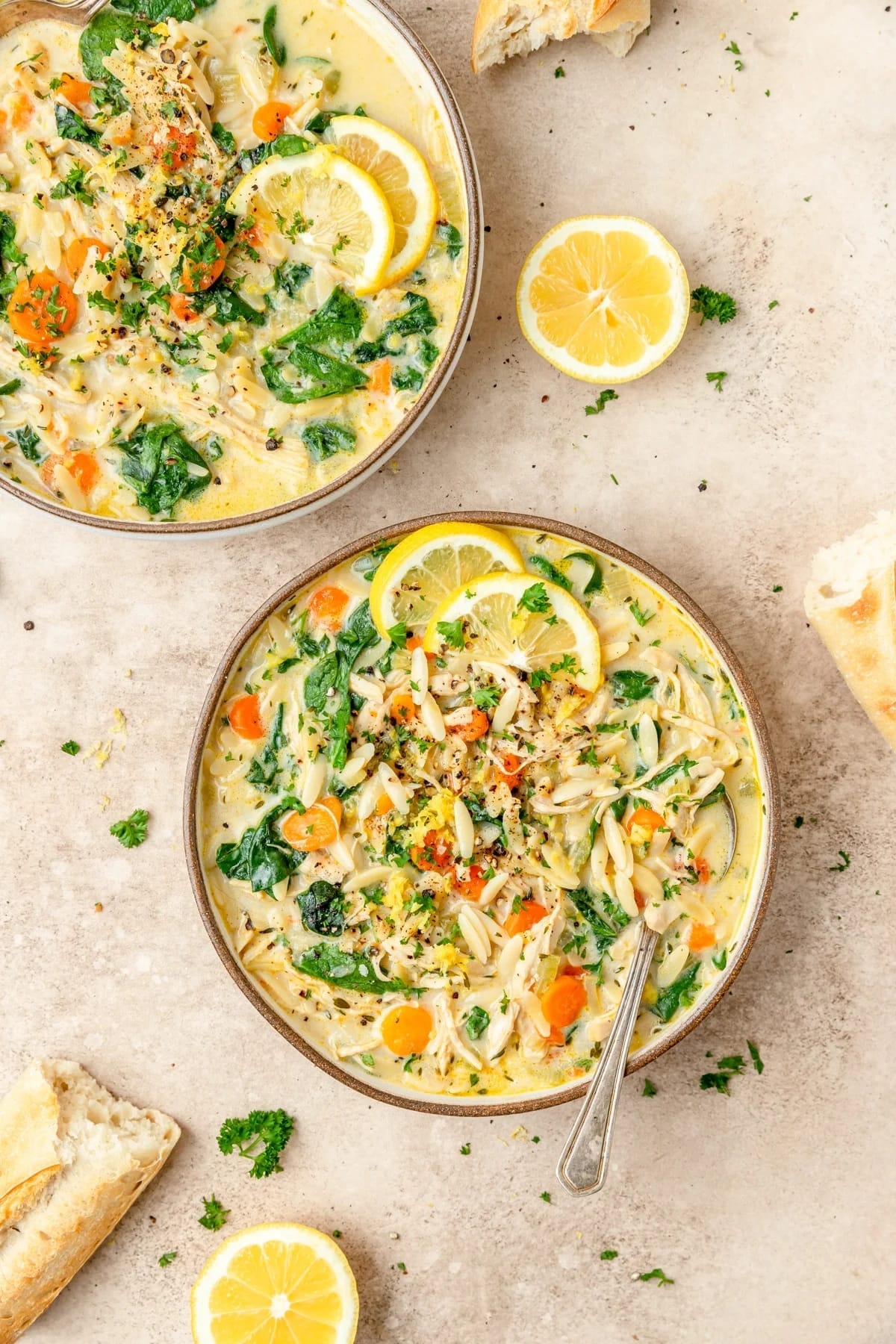 Creamy Lemon Chicken Orzo Soup