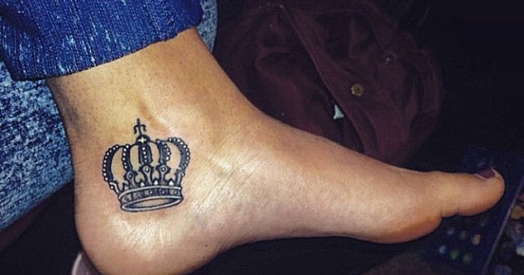 ankle placement crown tattoo