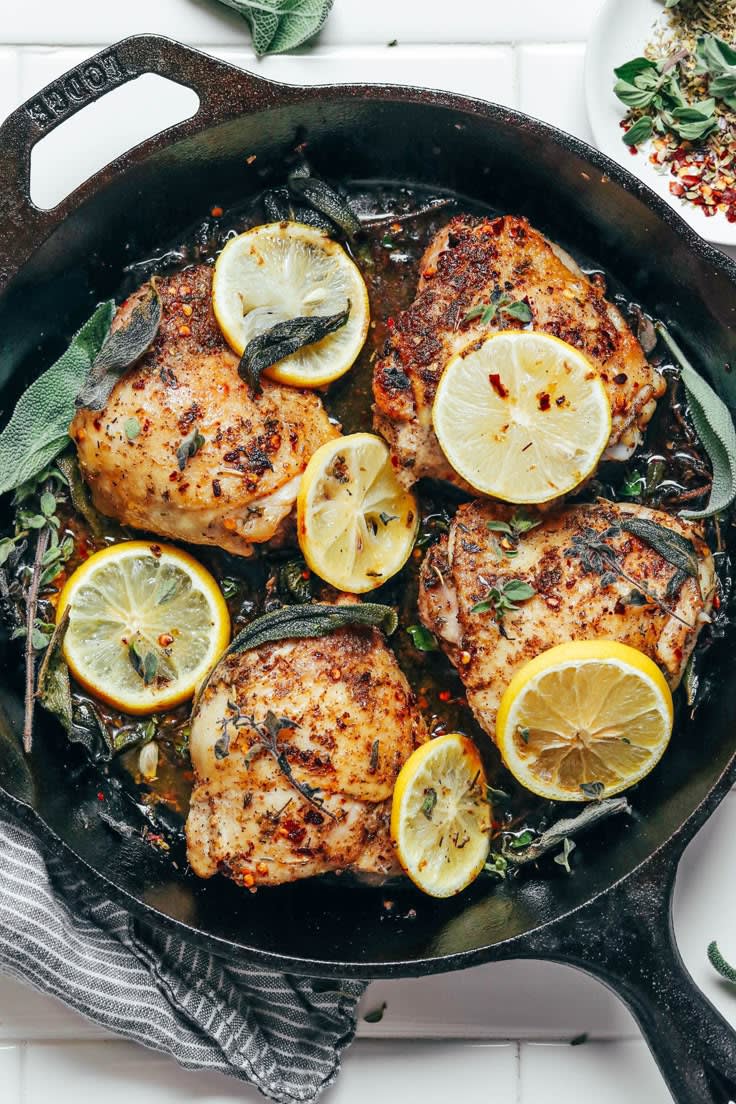 Lemon Herb Roasted Chicken Thighs