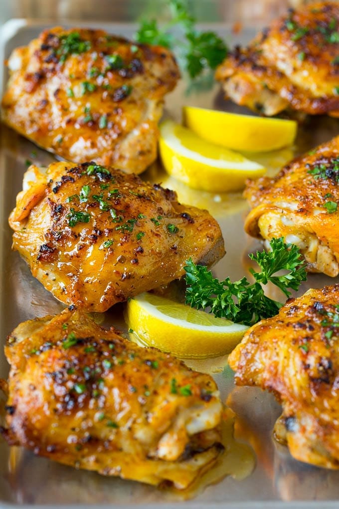 Lemon Herb Roasted Chicken Thighs