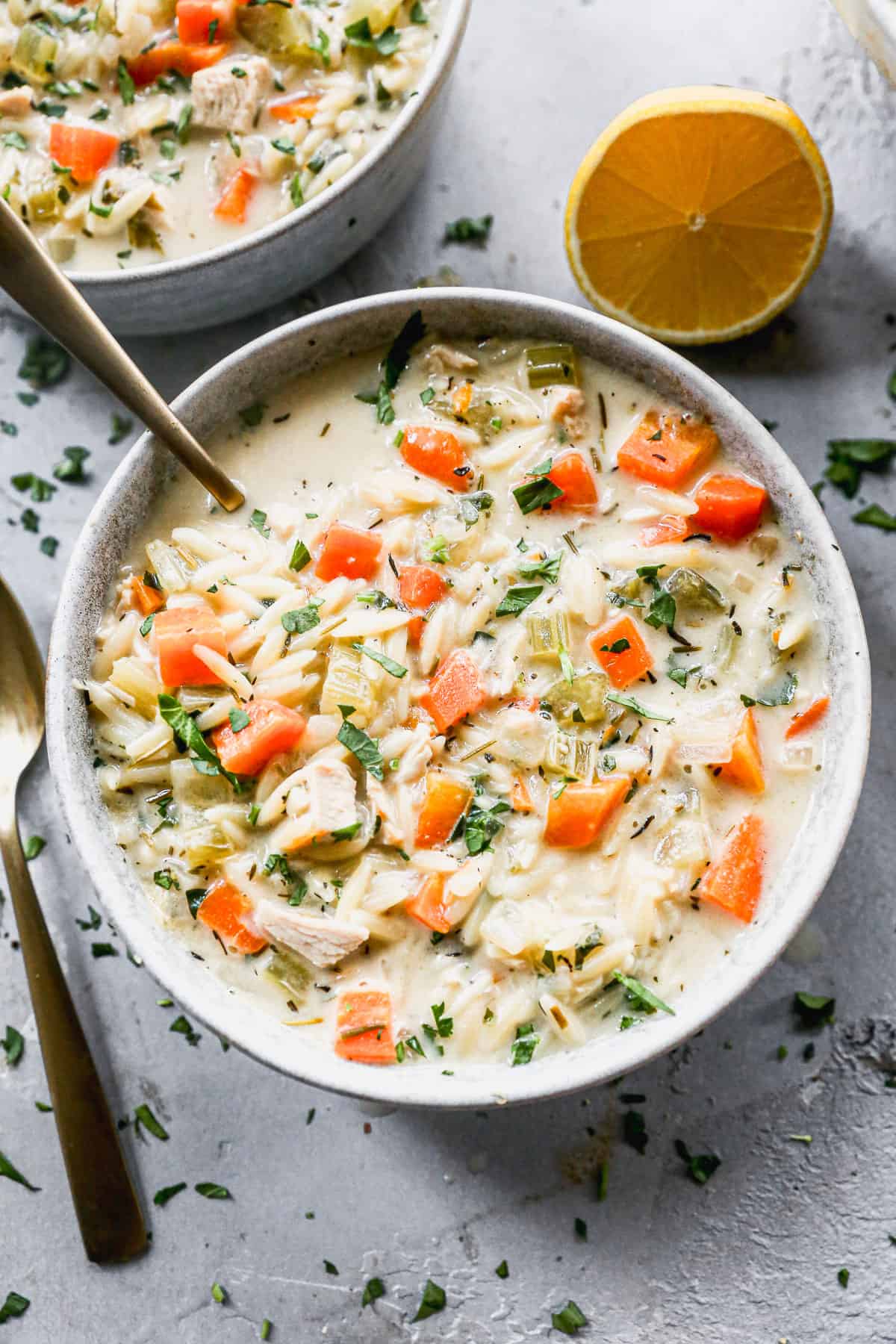 Creamy Lemon Chicken Orzo Soup