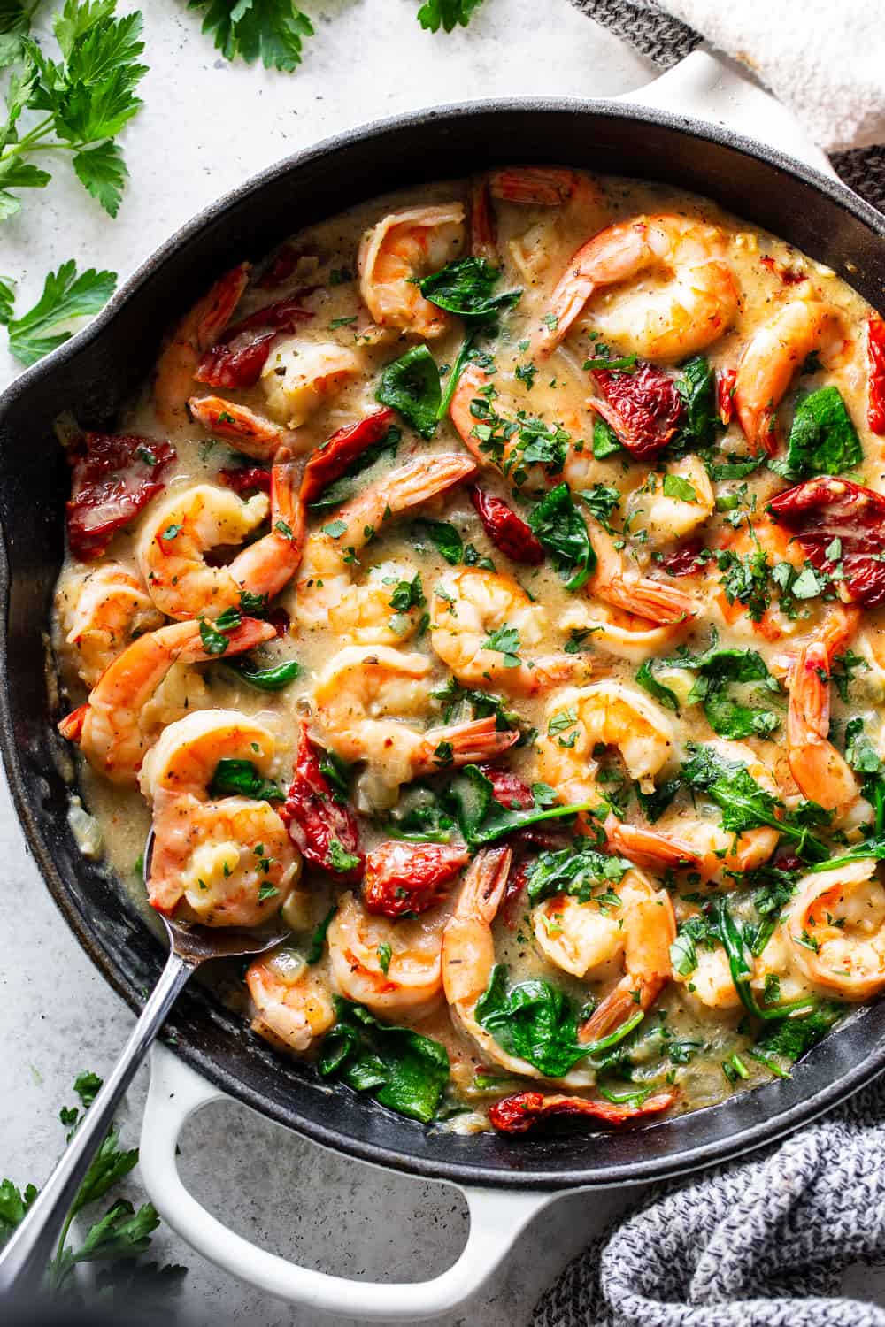Tuscan Garlic Shrimp {Paleo, Whole30}