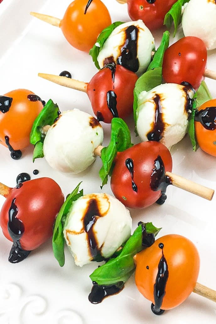 Caprese Skewers with Balsamic Glaze