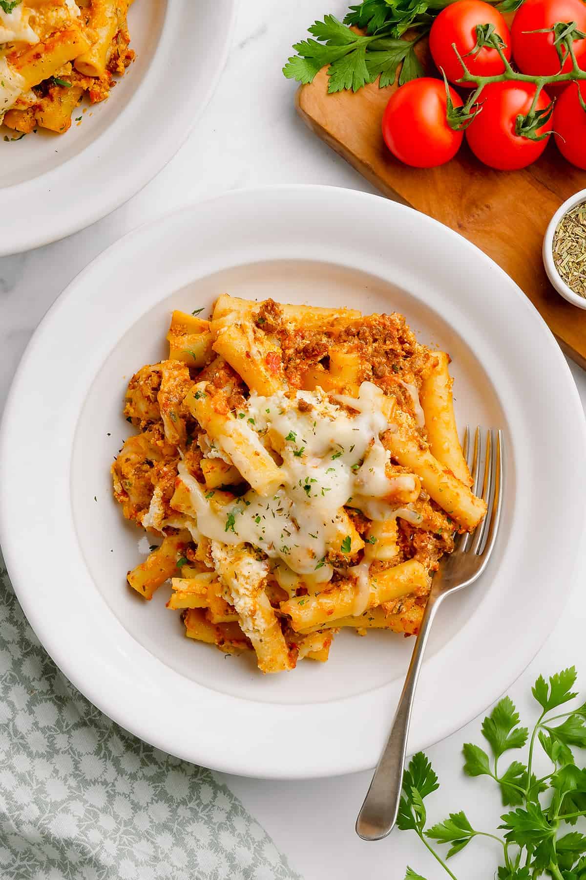 Cheesy Baked Ziti Bolognese