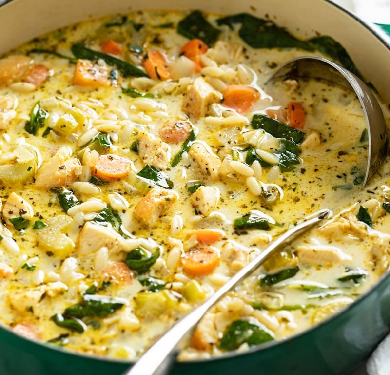 Creamy Lemon Chicken Orzo Soup