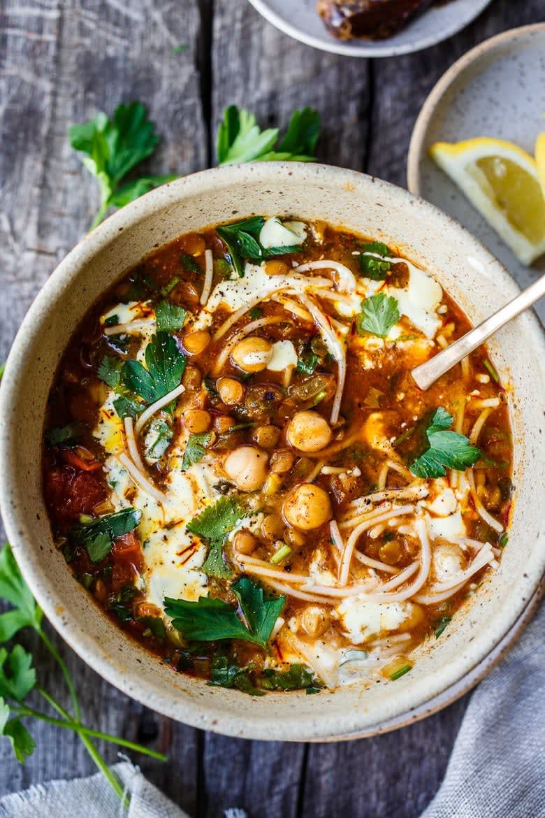 Moroccan Lentil and Chickpea Stew (Harira)