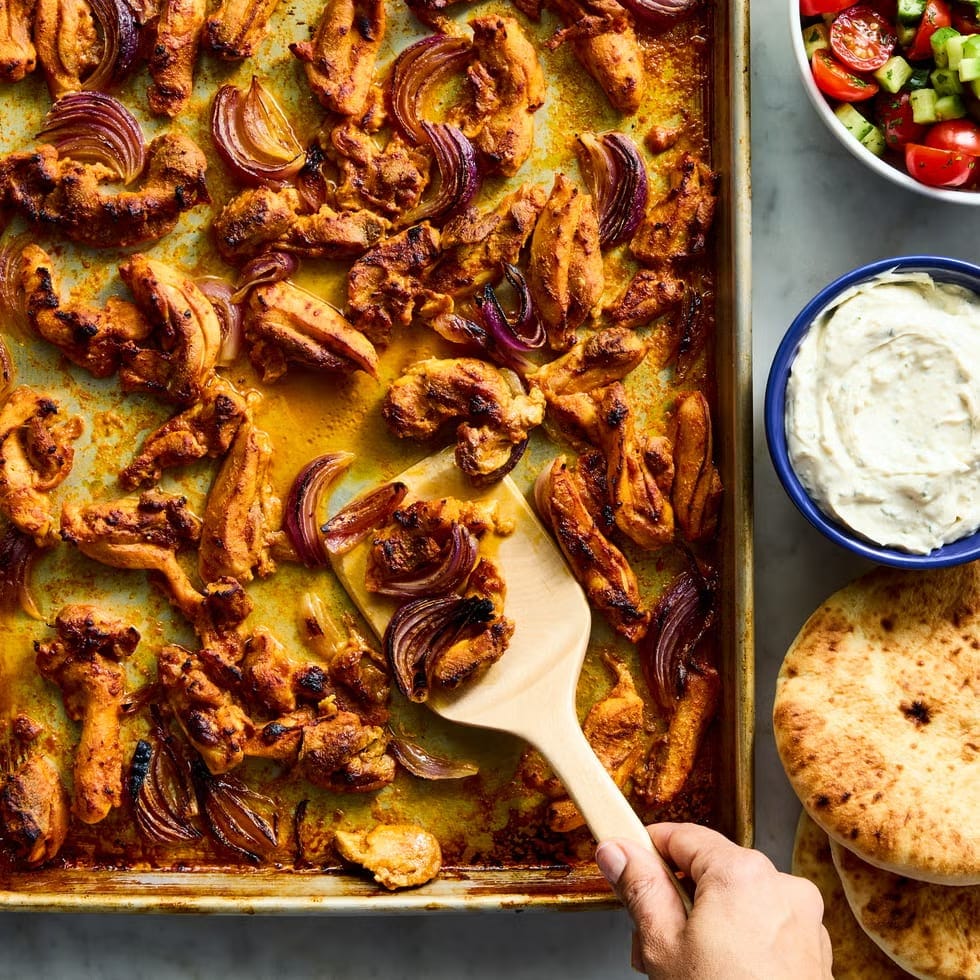 Chicken Shawarma Sheet Pan Dinner