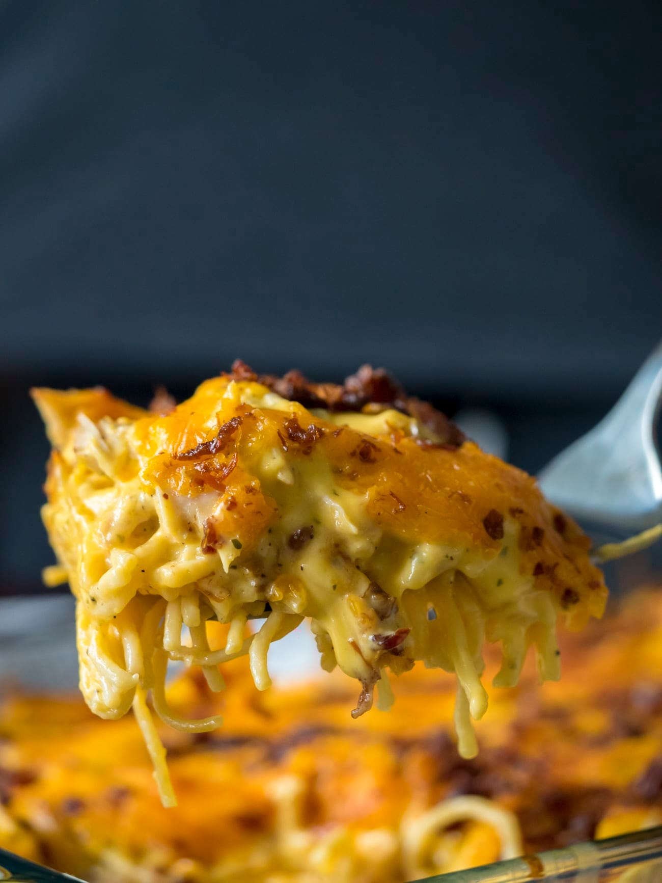 Crack Chicken Spaghetti Bake