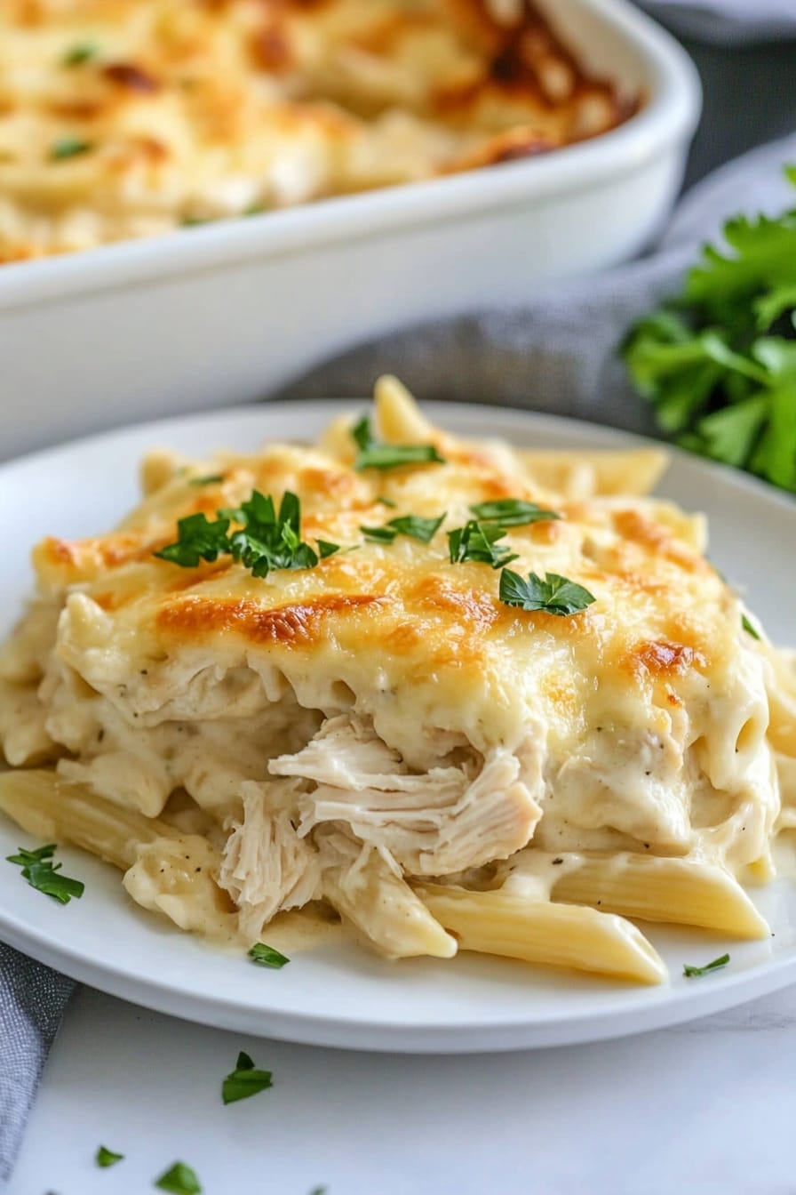 Dump-and-Bake Alfredo Casserole