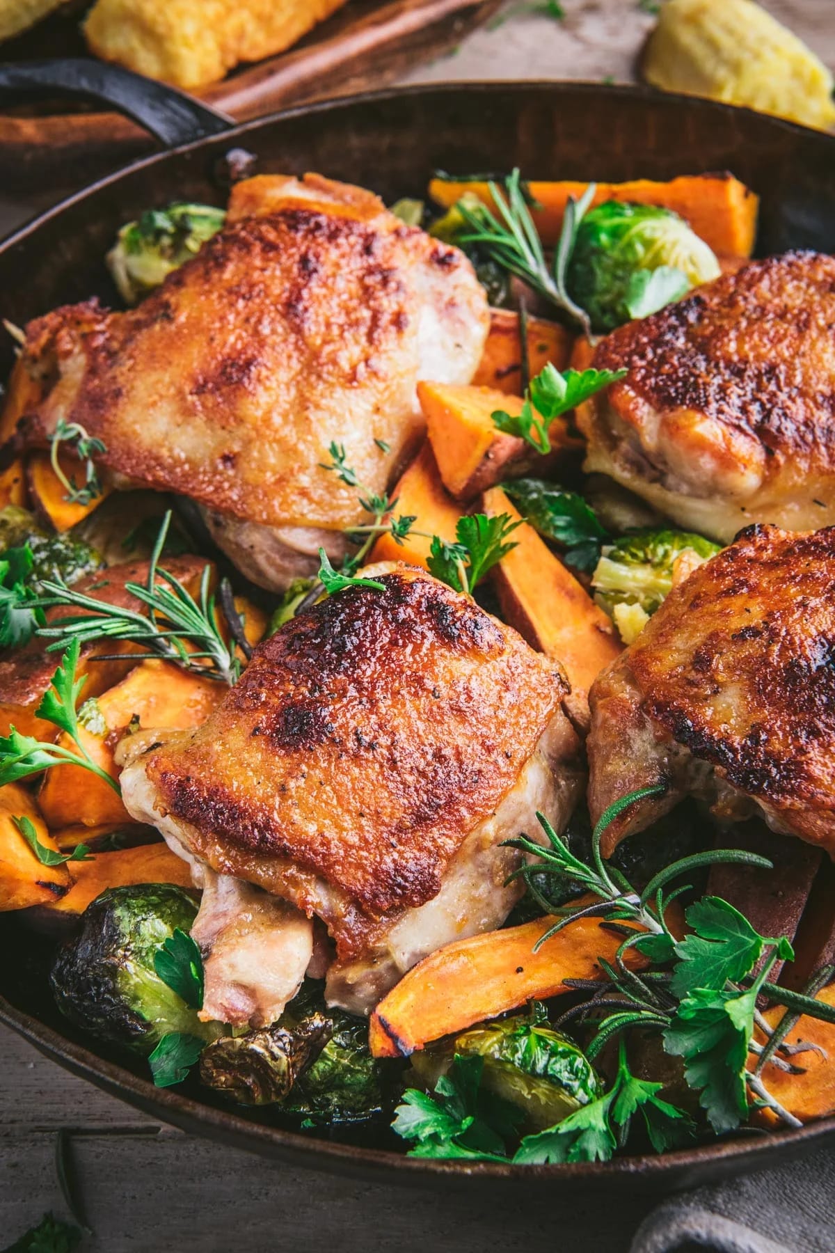 Maple Roasted Chicken Thighs with Veggies