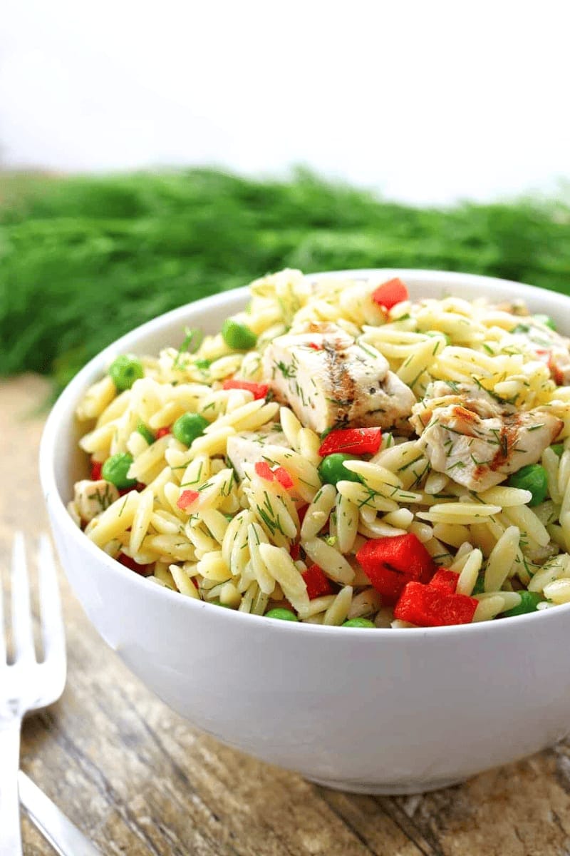 Lemon Dill Chickpea Orzo Salad