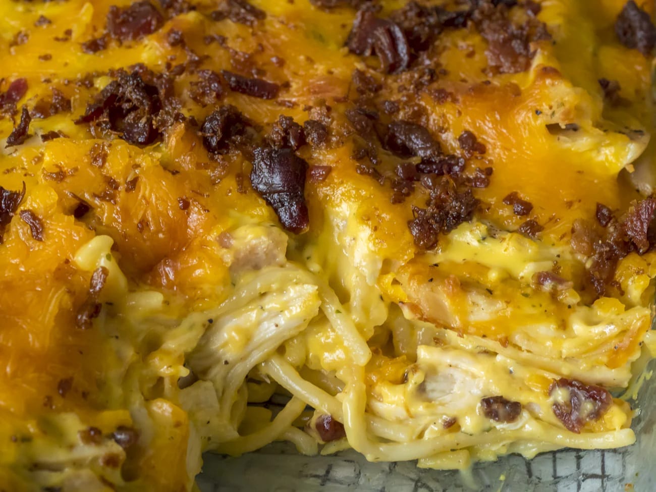 Crack Chicken Spaghetti Bake