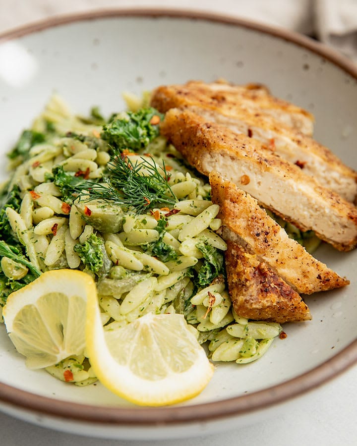 Lemon Dill Chickpea Orzo Salad