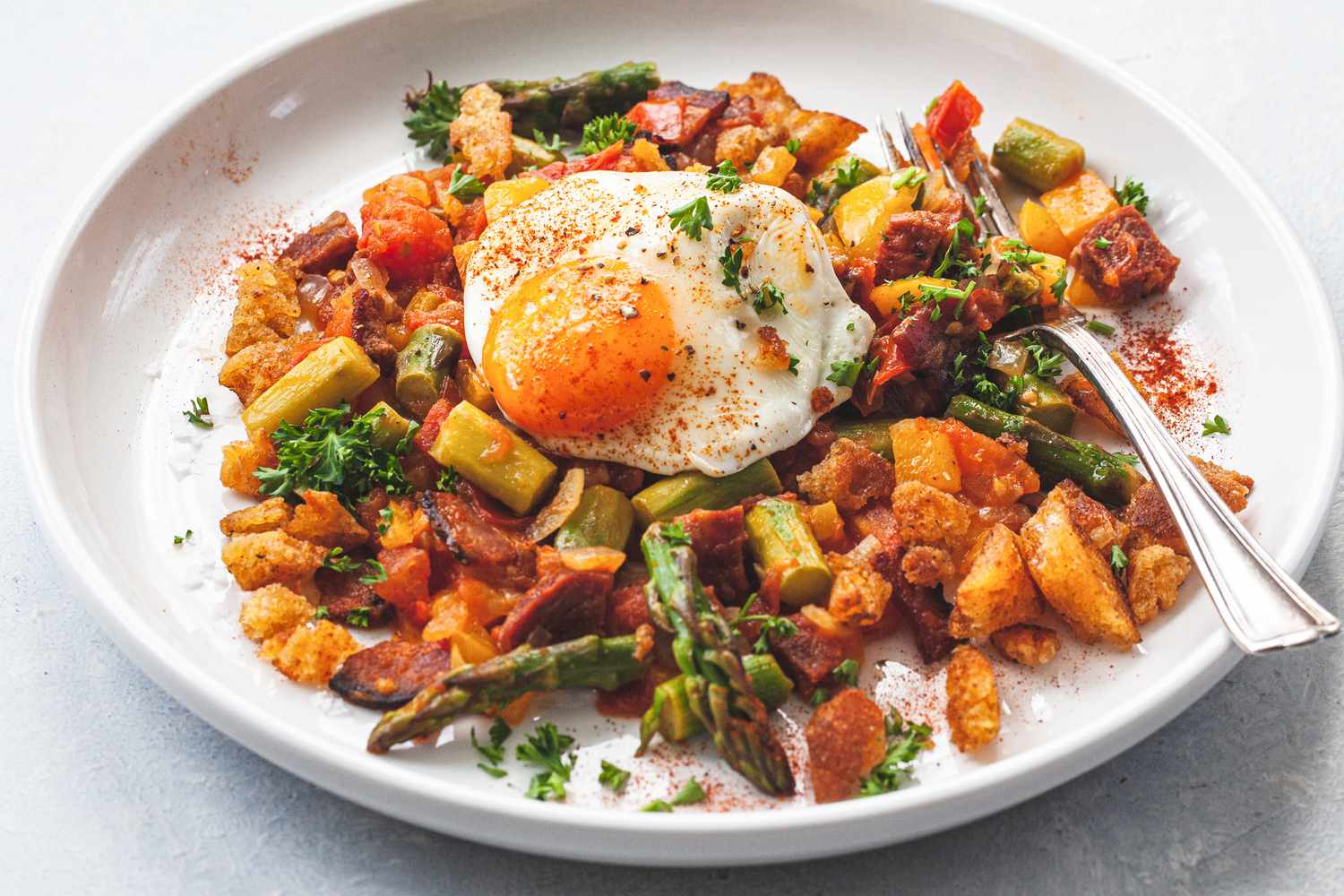 Spanish Migas with Chorizo