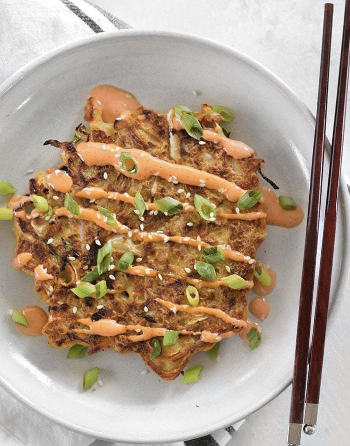 Crispy Cabbage Pancakes (Okonomiyaki)