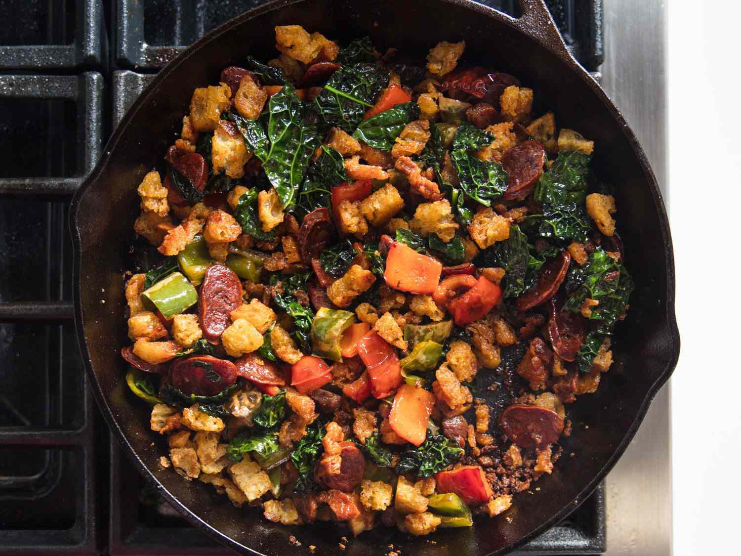 Spanish Migas with Chorizo