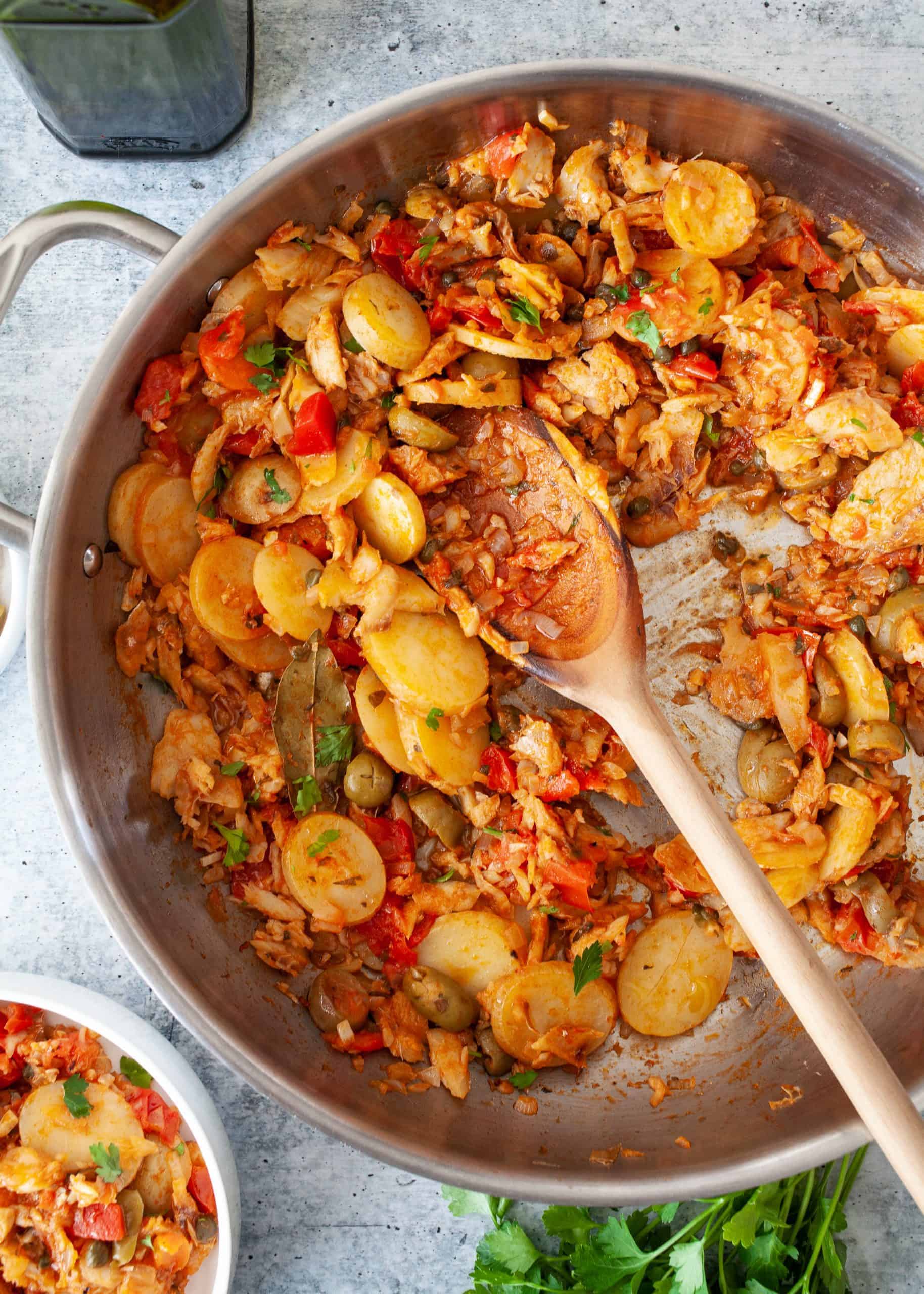 Bacalao a la Vizcaina (Basque Style Stewed Salted Cod)