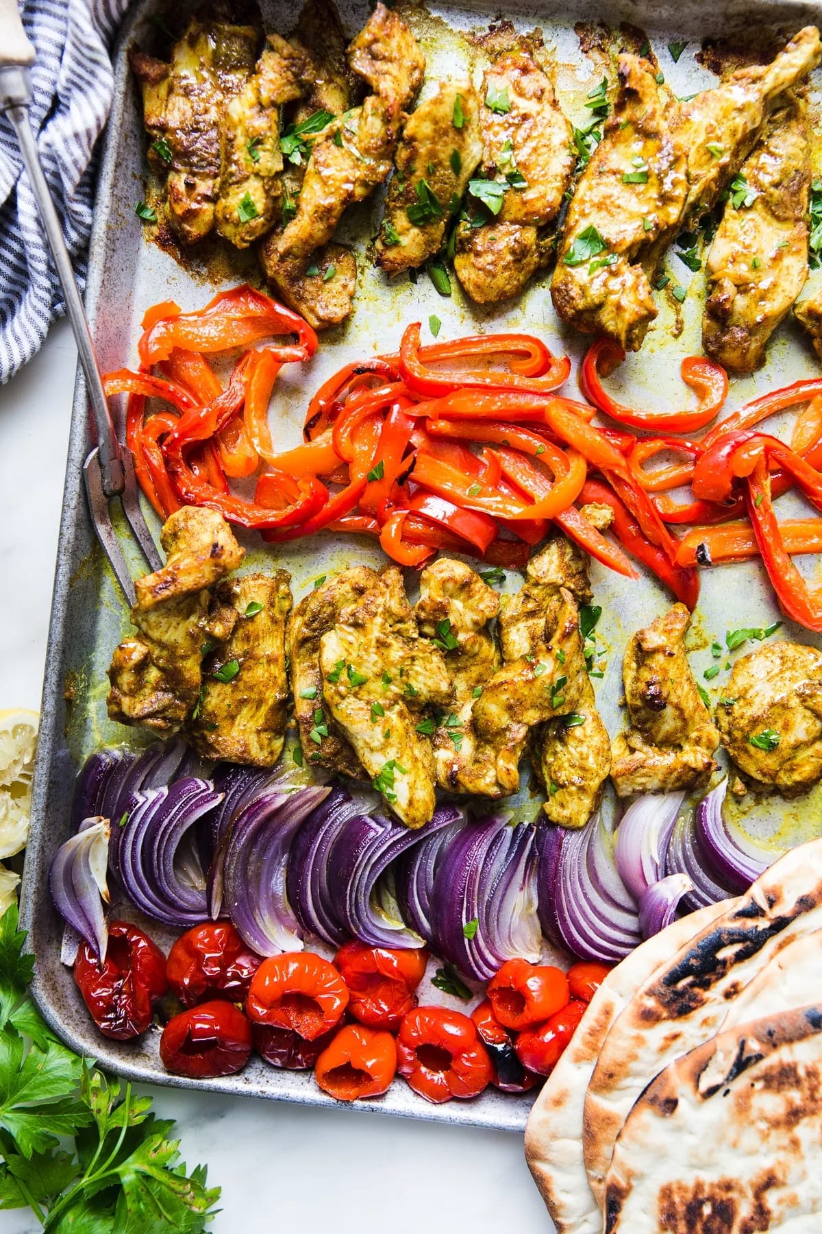 Chicken Shawarma Sheet Pan Dinner