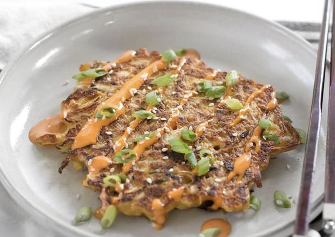 Crispy Cabbage Pancakes (Okonomiyaki)