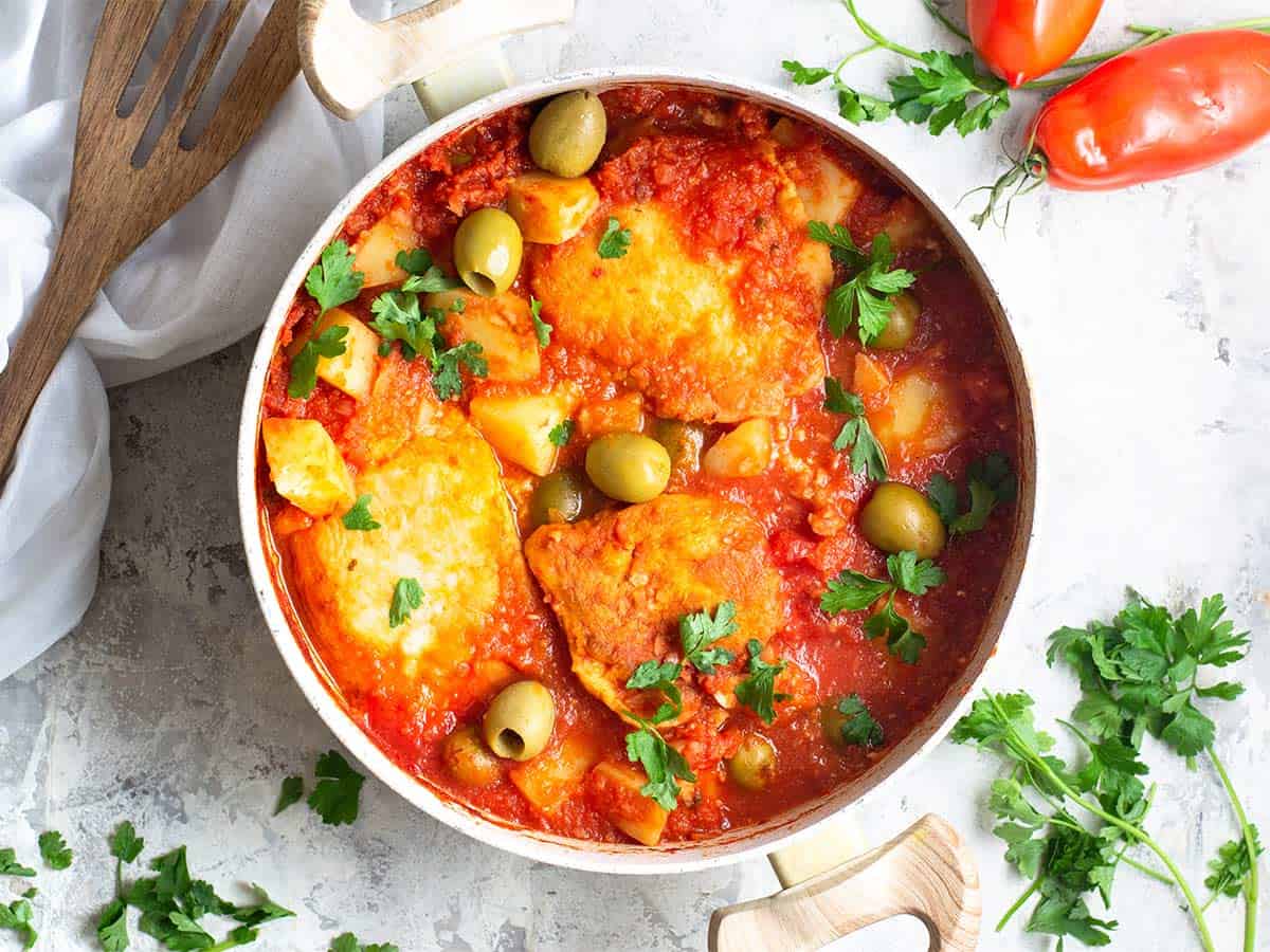 Bacalao a la Vizcaina (Basque Style Stewed Salted Cod)