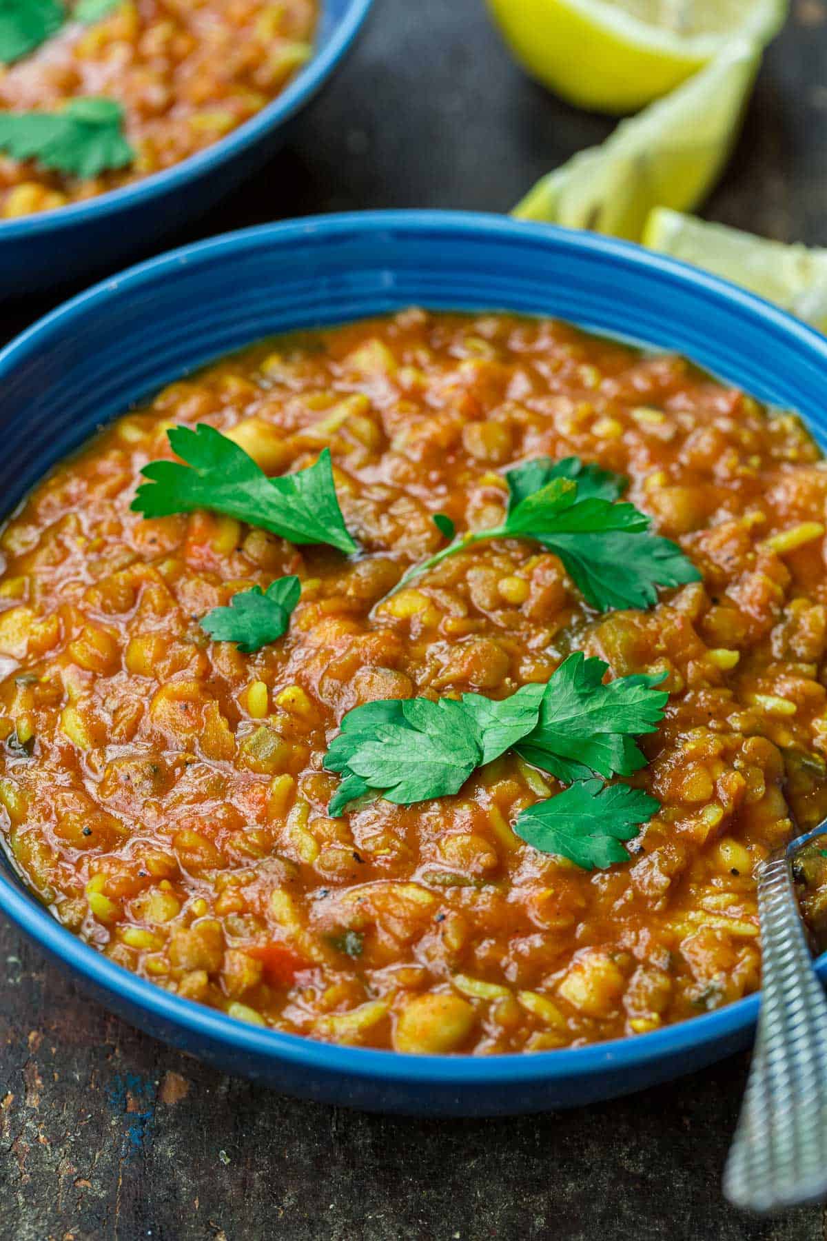 Moroccan Lentil and Chickpea Stew (Harira)