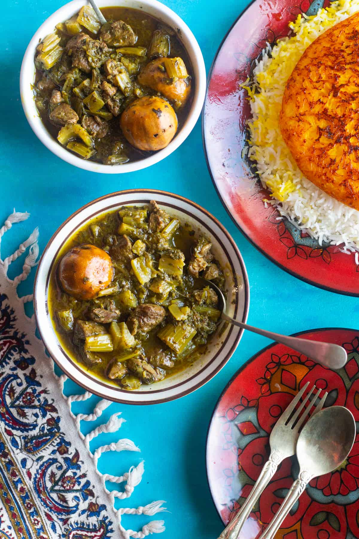 Persian Celery Stew (Khoresh Karafs)
