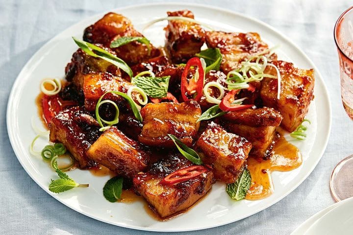 Sticky Garlic Pork Bites