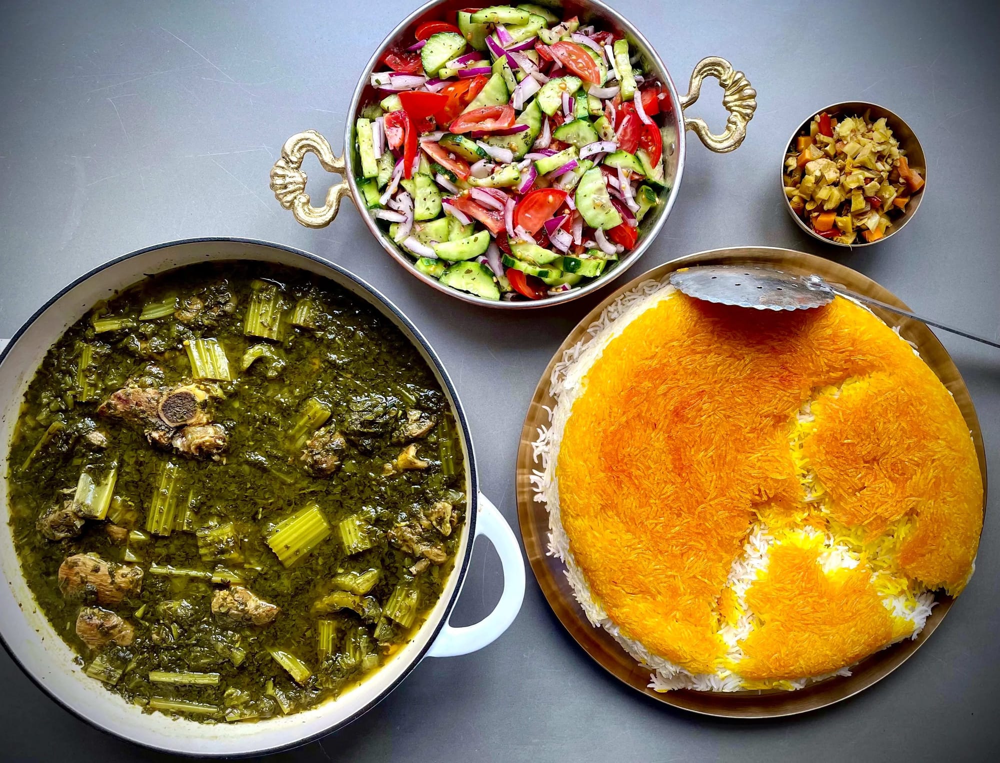 Persian Celery Stew (Khoresh Karafs)