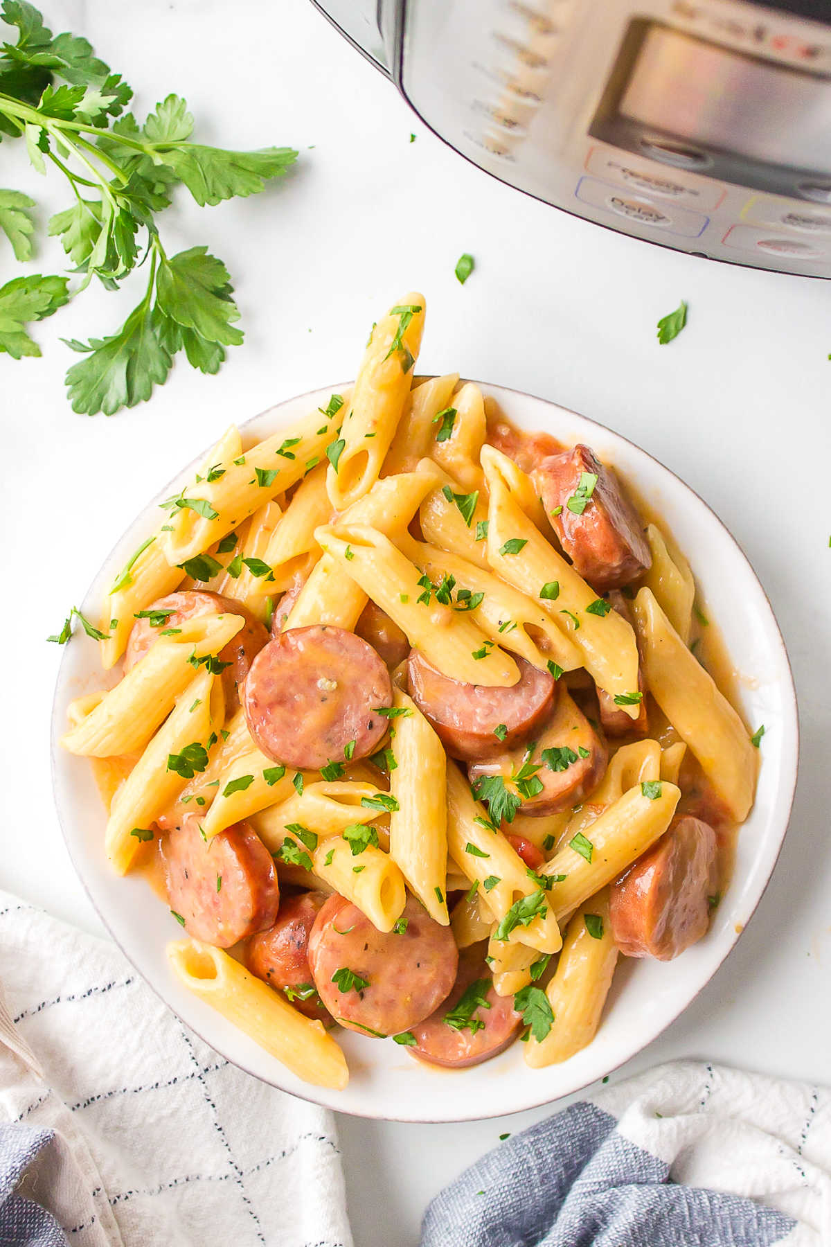 Cheesy Kielbasa Pasta