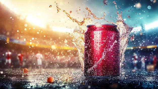 a dynamic sports scene with a sports drink