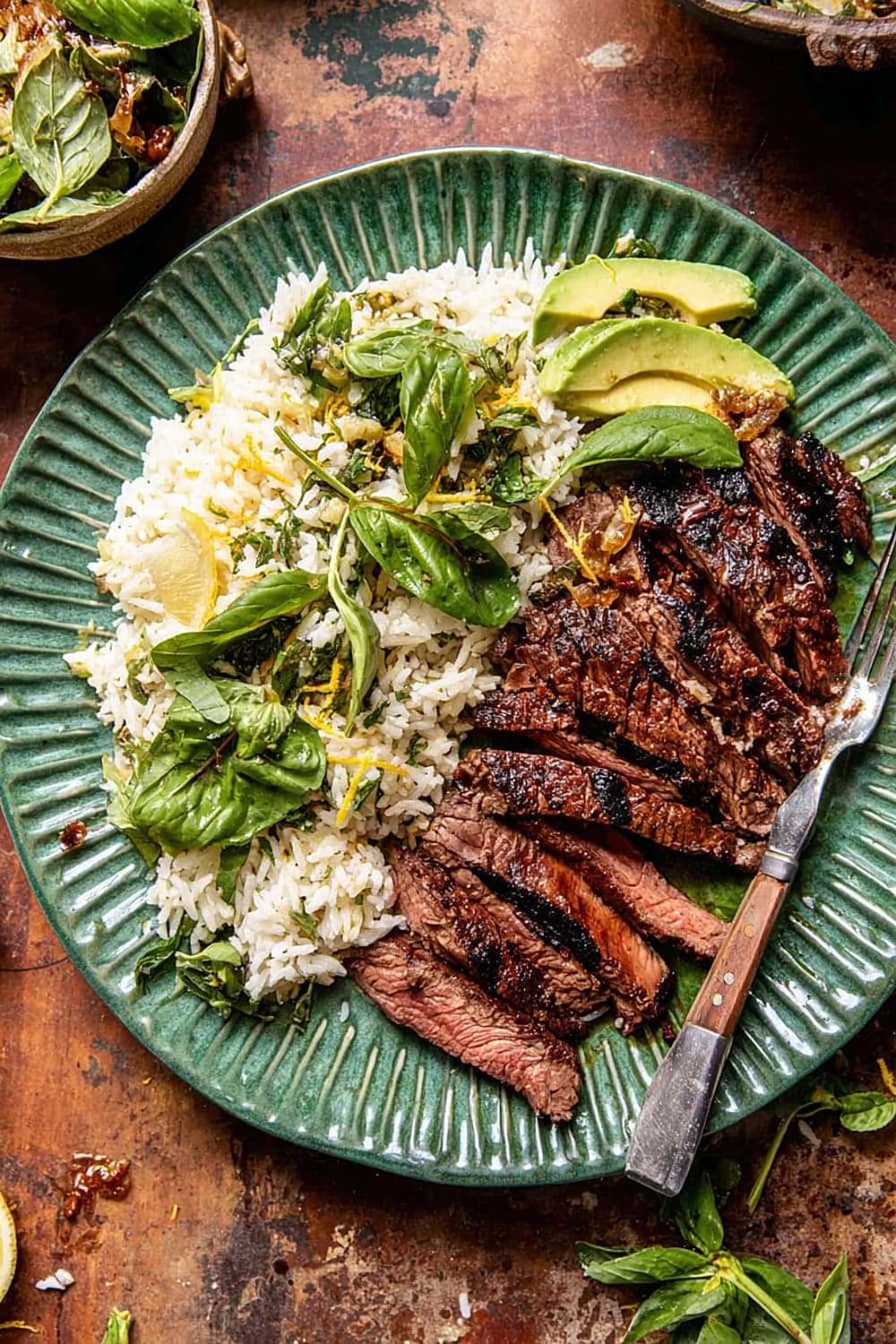 30 Minute Herby Lemon Garlic Steak and Rice