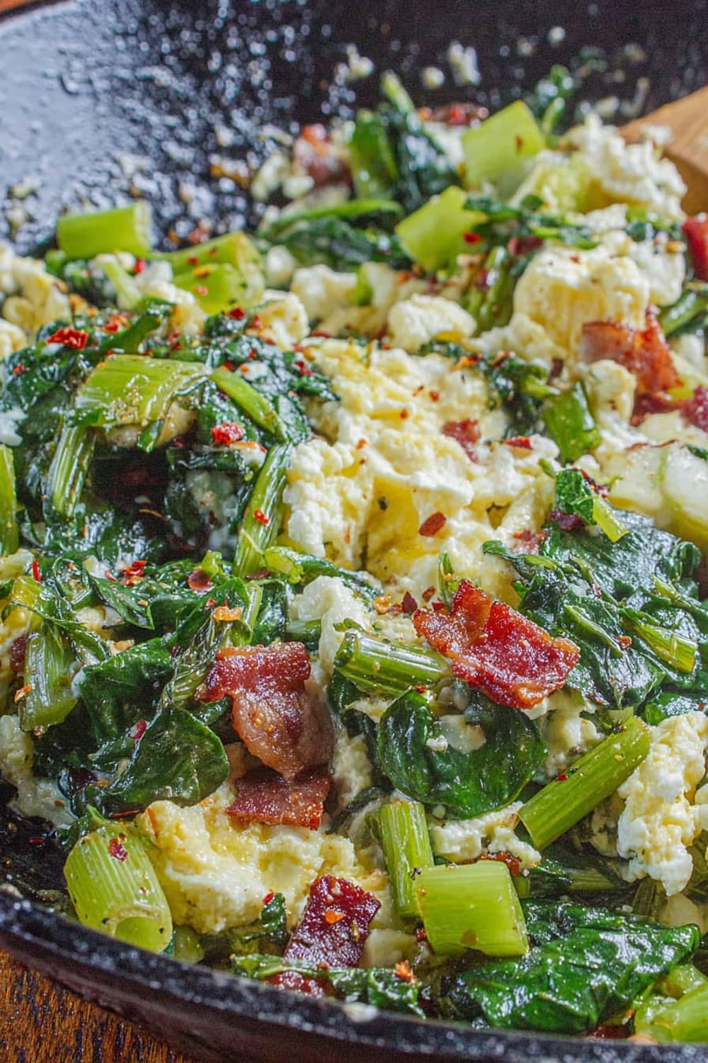 Southern-Style Polk Salad with Eggs + Bacon (Poke Salad Recipe)