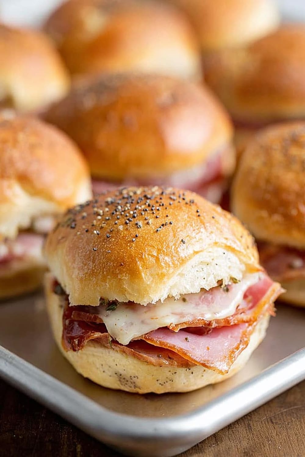 Baked Ham and Cheese Party Sandwiches with Apple Butter