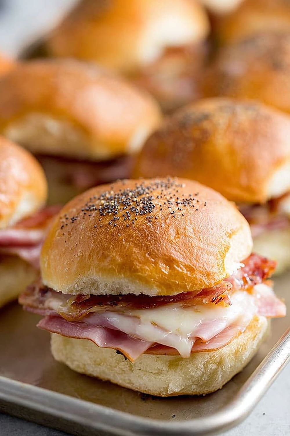 Baked Ham and Cheese Party Sandwiches with Apple Butter