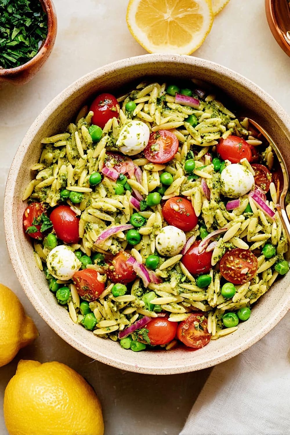 Easy Orzo Pesto Salad