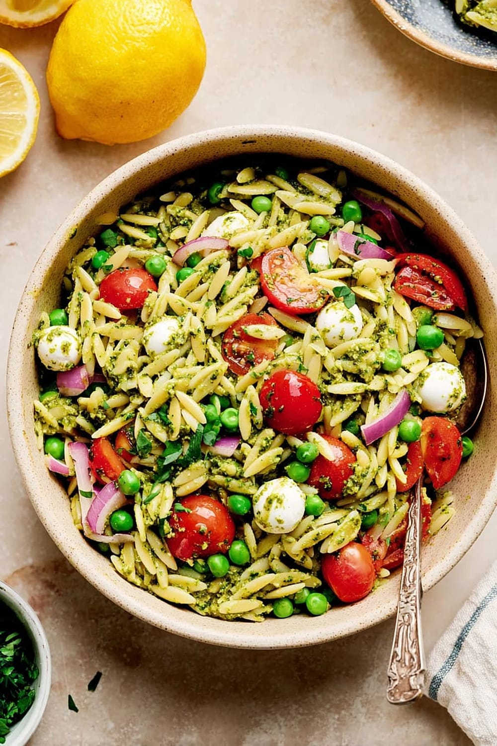 Easy Orzo Pesto Salad