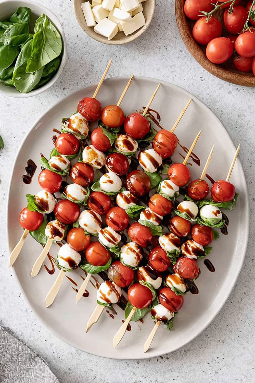 Easy Caprese Skewer Recipe With Fresh Mozzarella