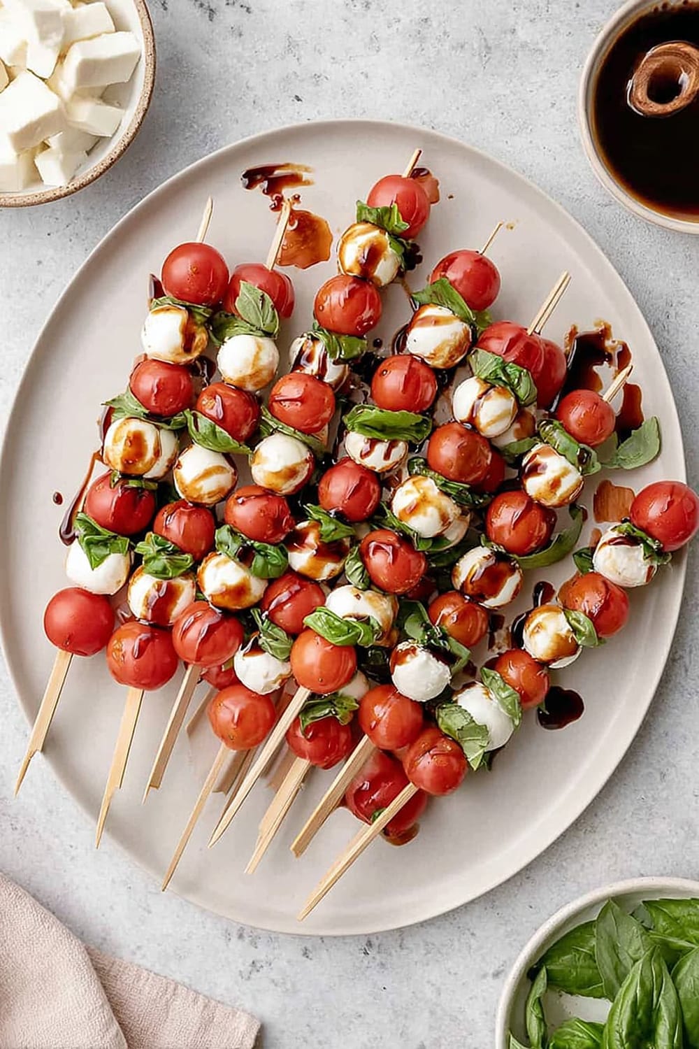 Easy Caprese Skewer Recipe With Fresh Mozzarella