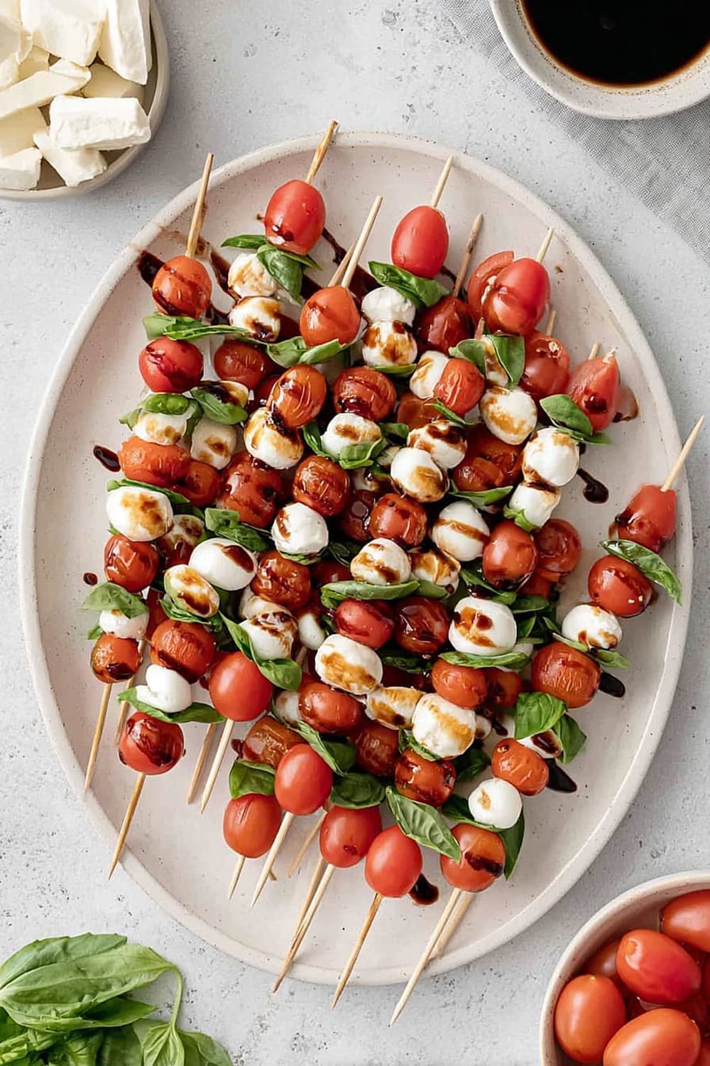 Easy Caprese Skewer Recipe With Fresh Mozzarella