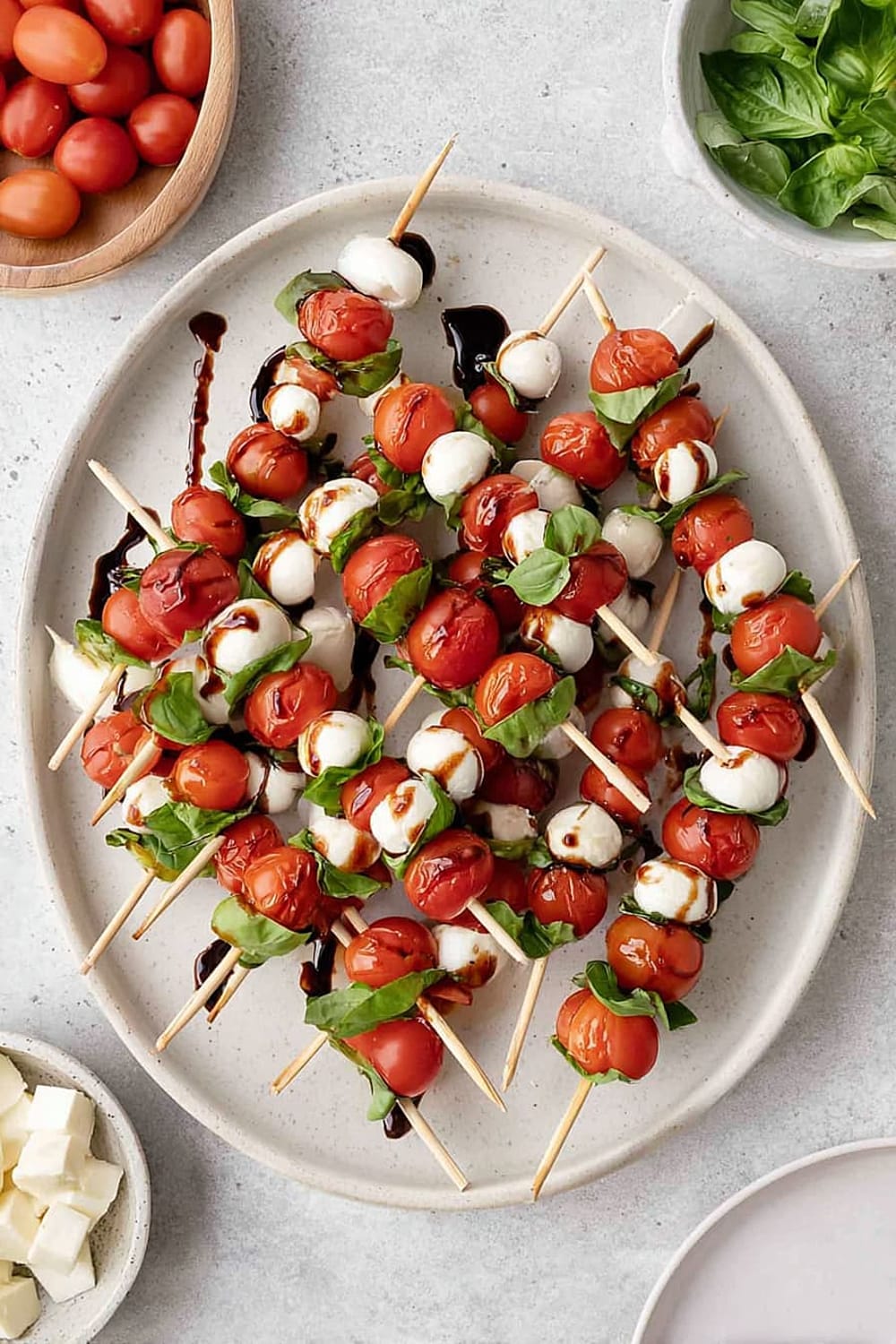 Easy Caprese Skewer Recipe With Fresh Mozzarella