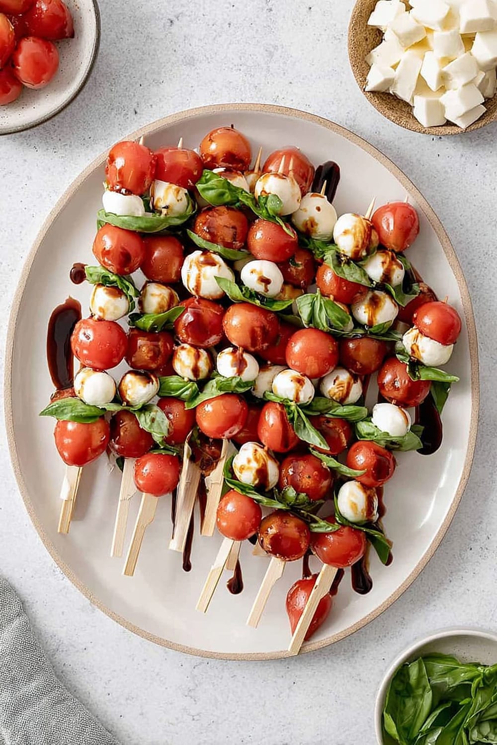 Easy Caprese Skewer Recipe With Fresh Mozzarella