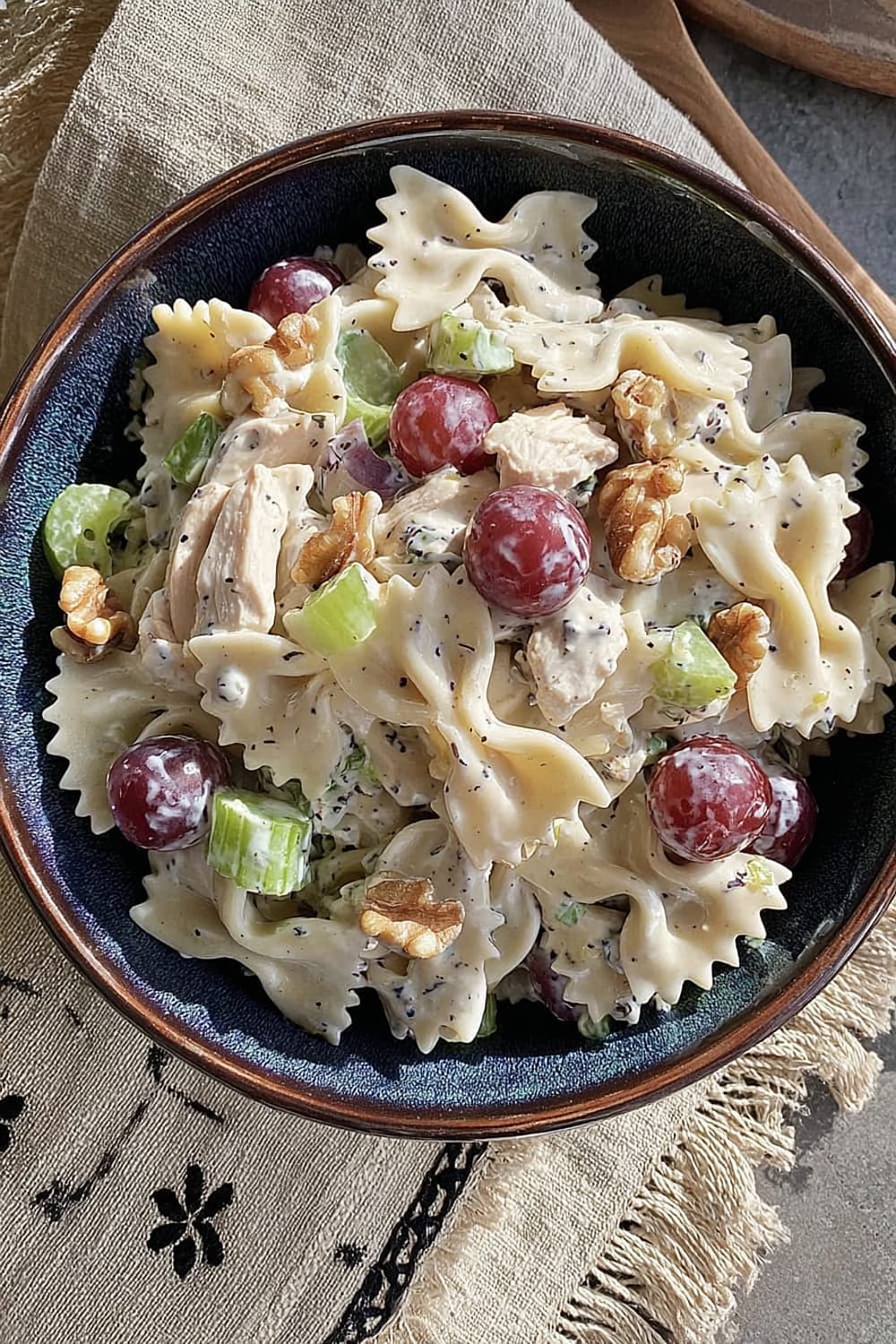 Chicken Grape Pasta Salad with Poppy Seed Dressing