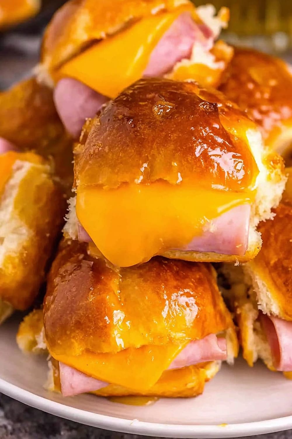 Hot Honey Mini Ham & Cheese Pretzel Sliders