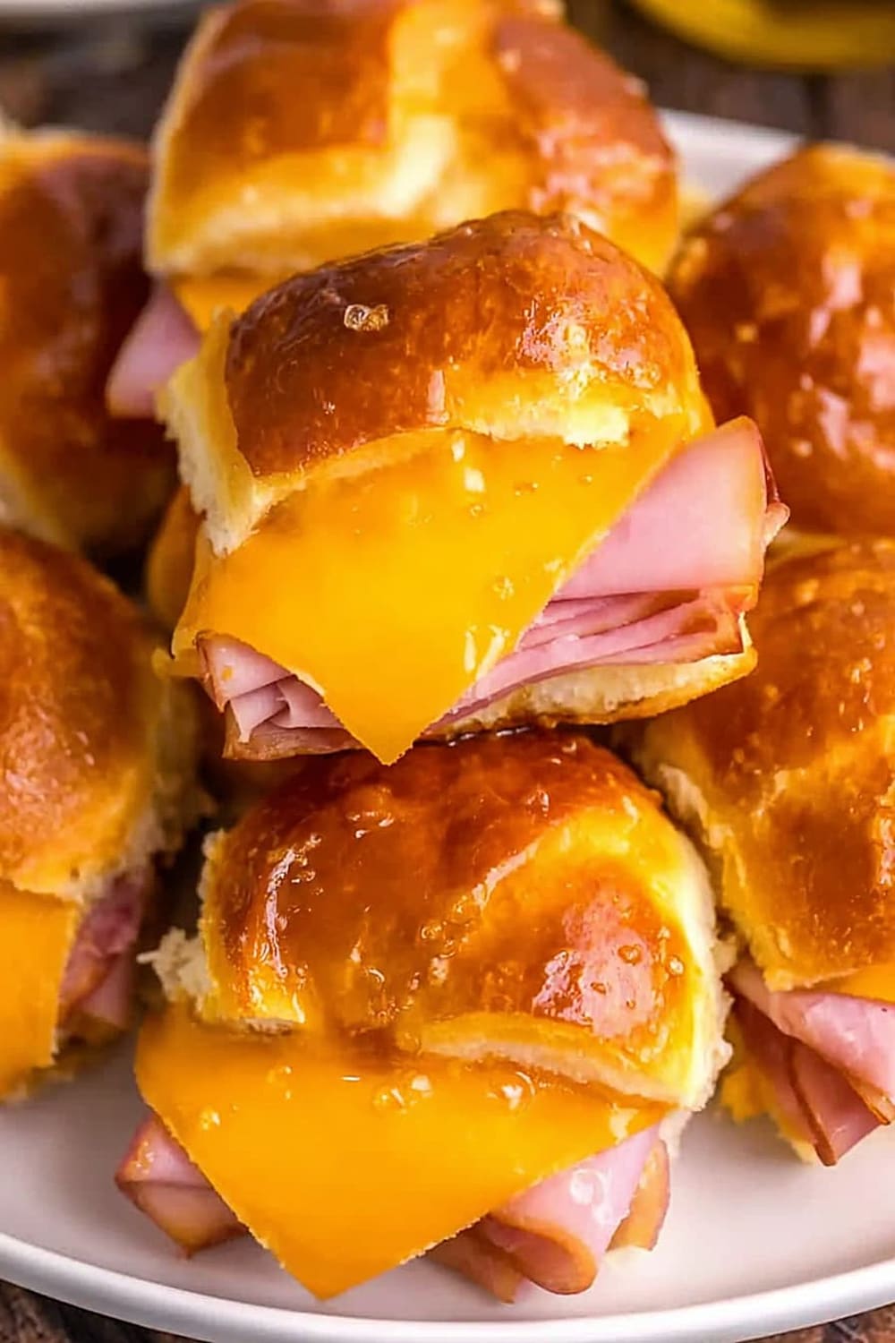 Hot Honey Mini Ham & Cheese Pretzel Sliders
