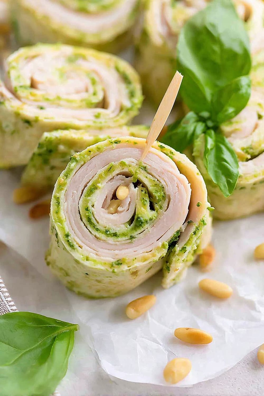 Turkey Pesto Pinwheels with Smoked Provolone
