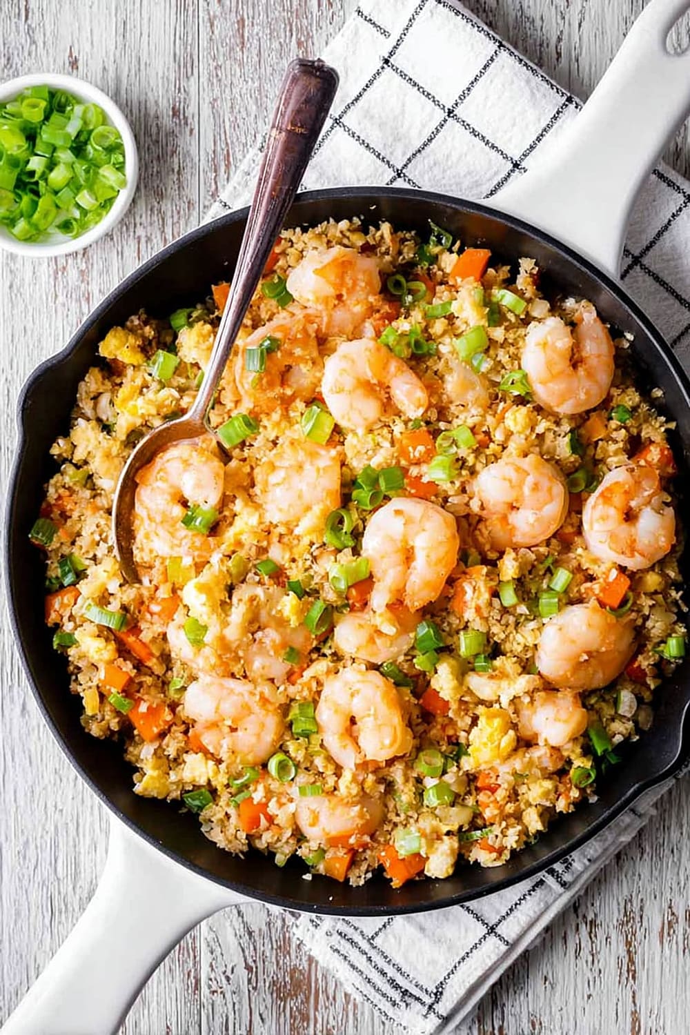 Shrimp Fried Cauliflower Rice {Paleo, Whole30, Keto}