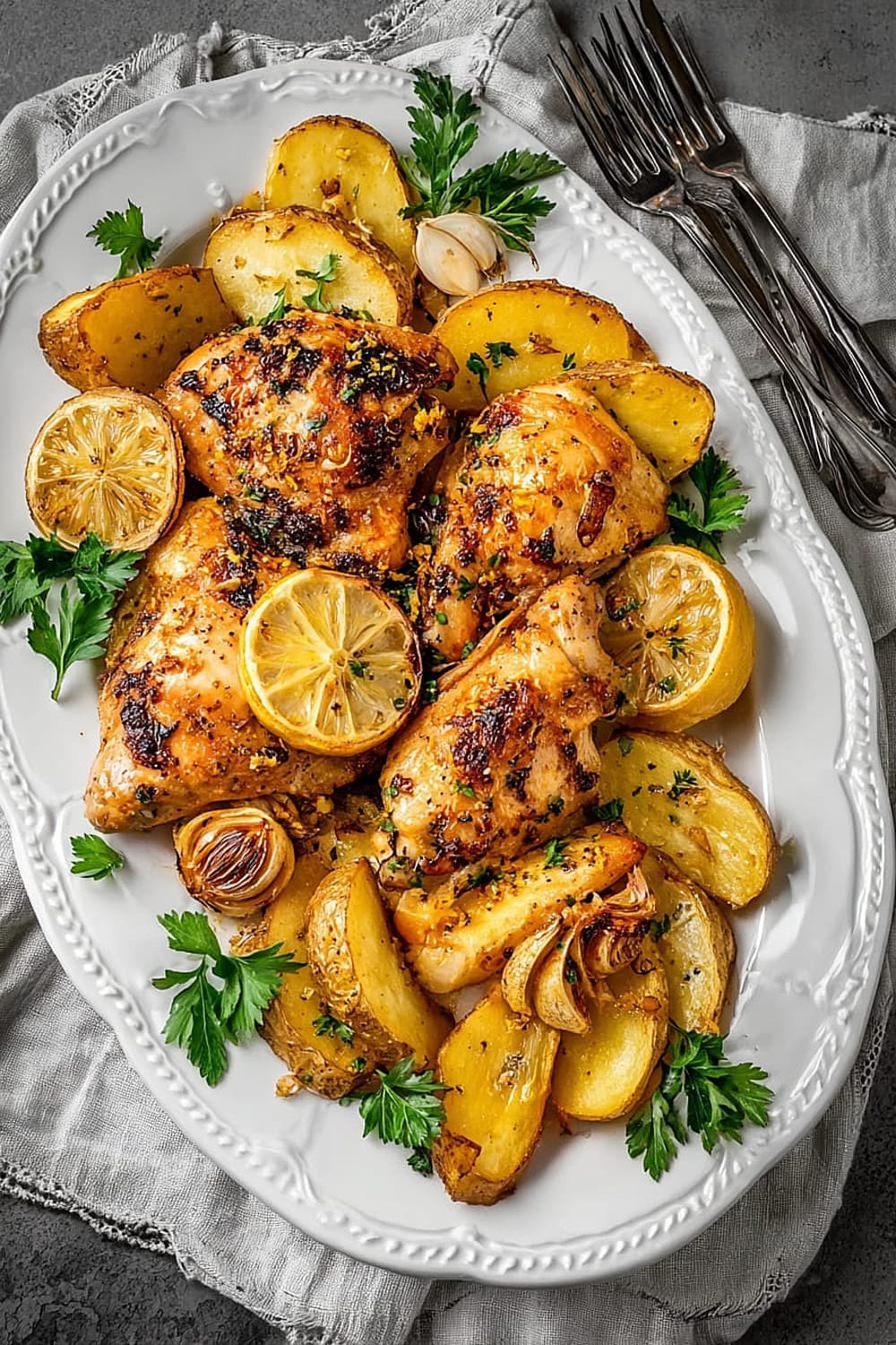 One Pan Greek Lemon Chicken and Potatoes