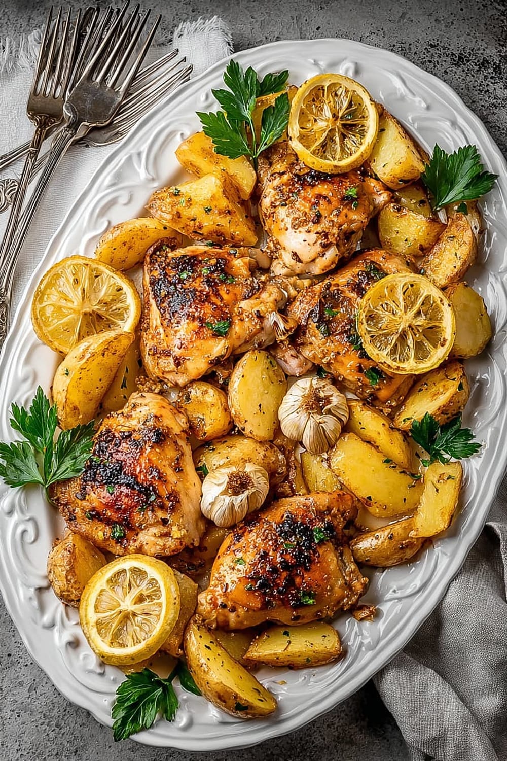 One Pan Greek Lemon Chicken and Potatoes
